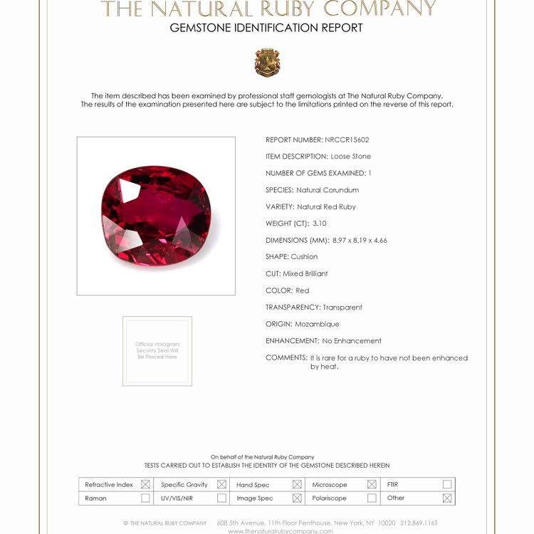 3.10 Ct. Ruby from Mozambique