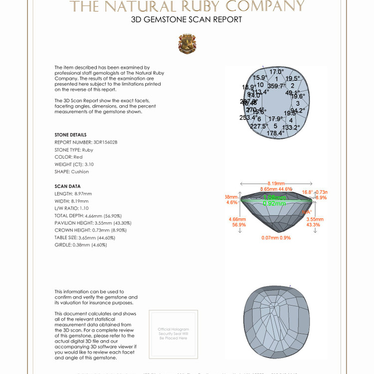 3.10 Ct. Ruby from Mozambique