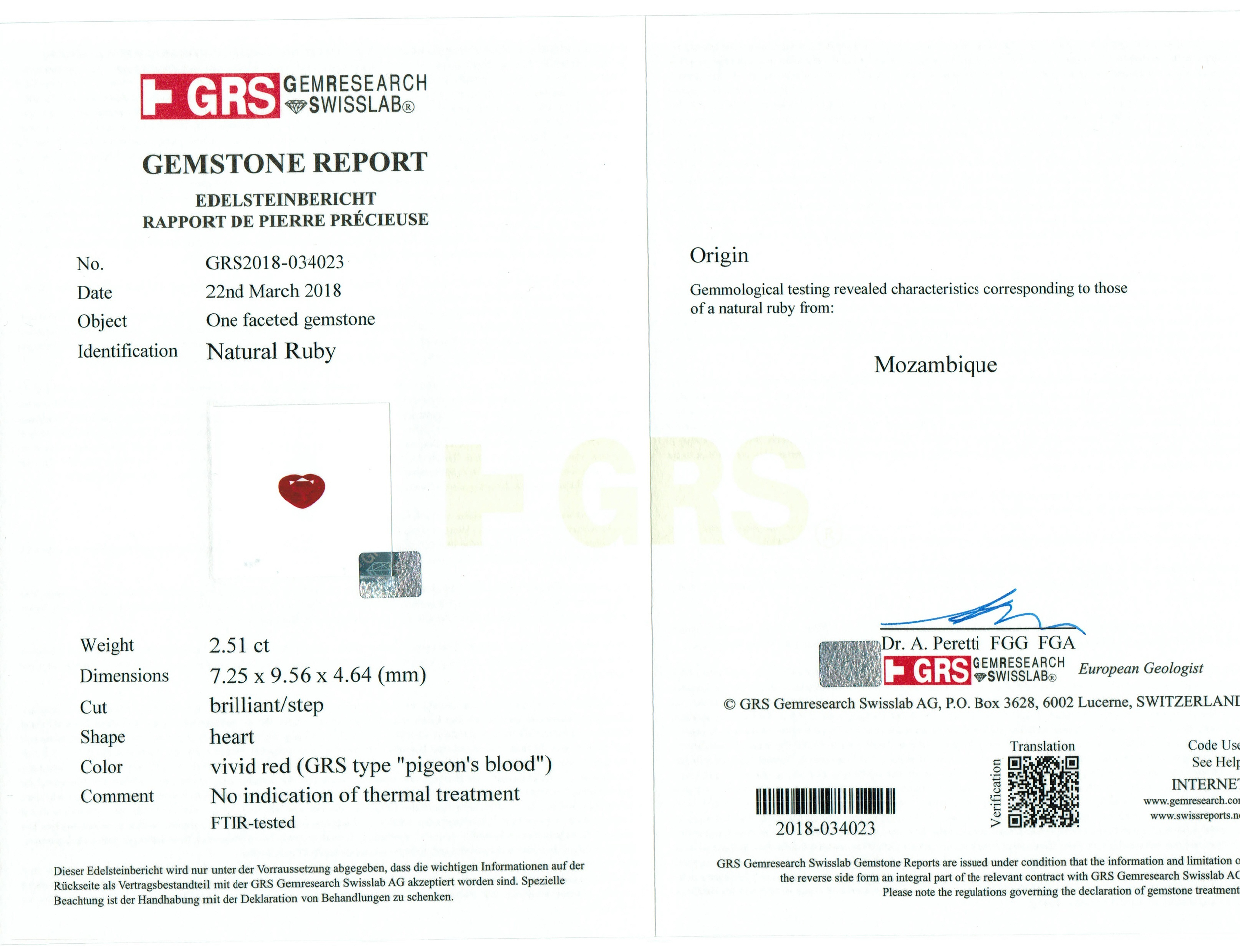 2.51 Ct. Ruby from Mozambique