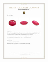 3.71 Ct. Ruby from Mozambique Appraisal
