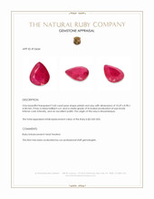 3.60 Ct. Pinkish Red Ruby from Mozambique Appraisal