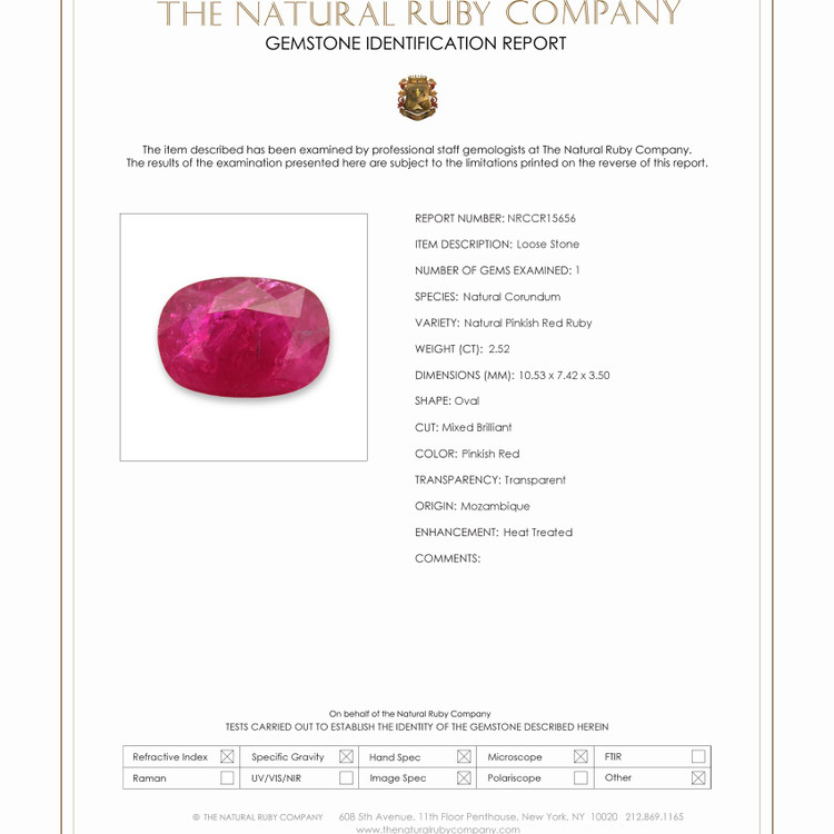 2.52 Ct. Ruby from Mozambique