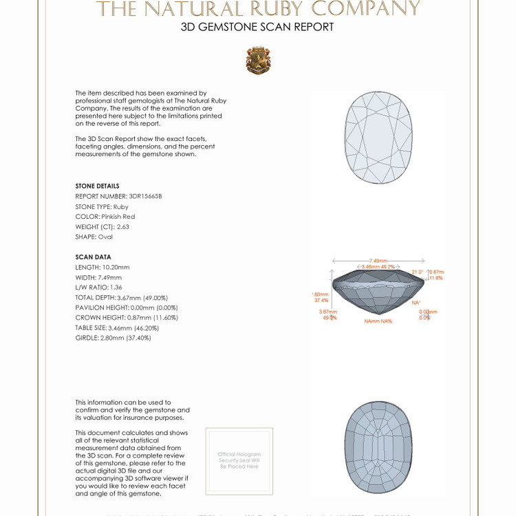 2.63 Ct. Ruby from Mozambique
