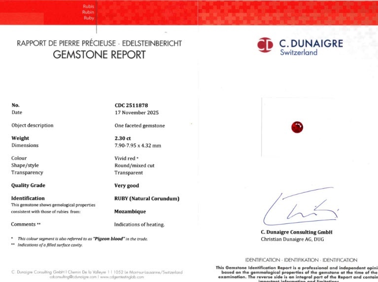 2.30 Ct. Ruby from Mozambique