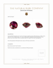 1.07 Ct. Purplish Red Ruby from Madagascar Appraisal