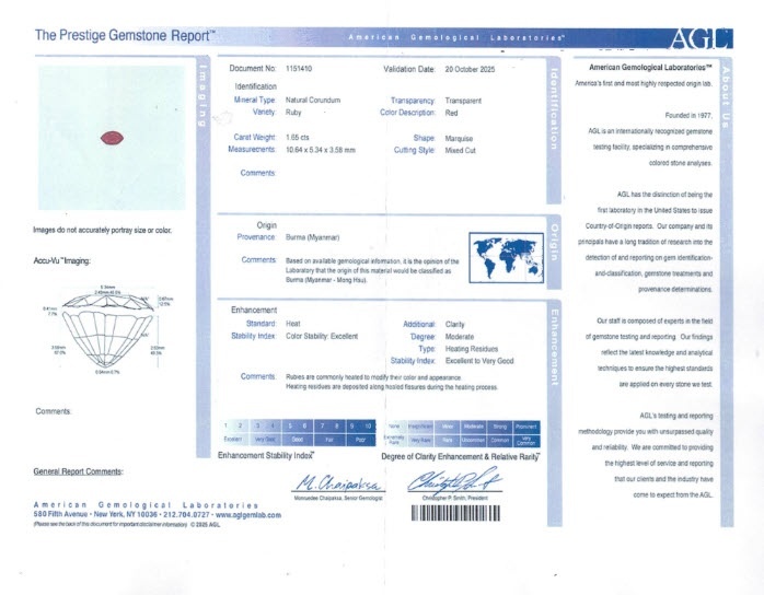 1.65 Ct. Ruby from Burma (Myanmar)
