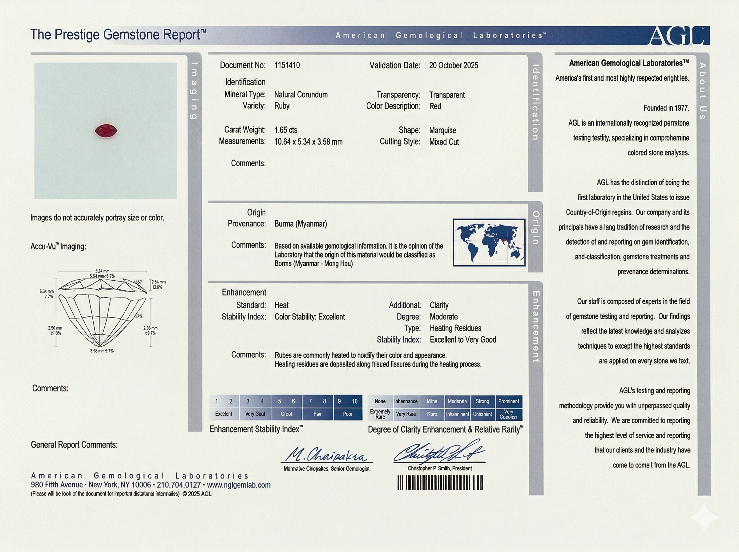 1.65 Ct. Ruby from Burma (Myanmar)