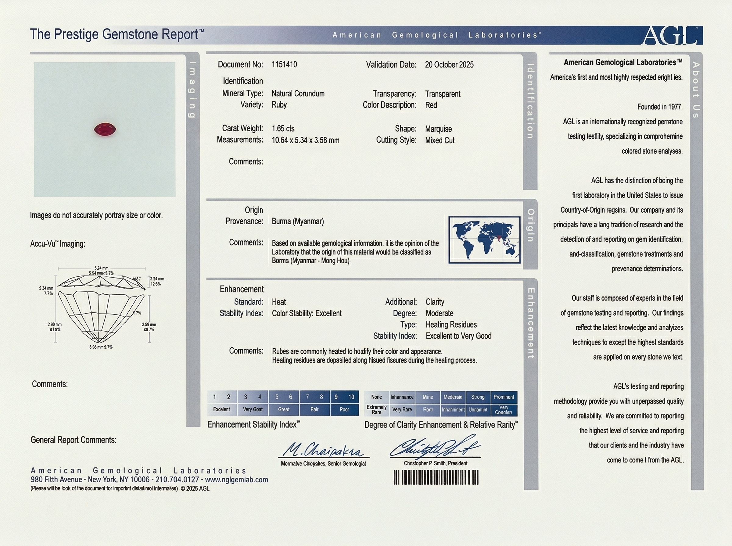 1.65 Ct. Ruby from Burma (Myanmar)