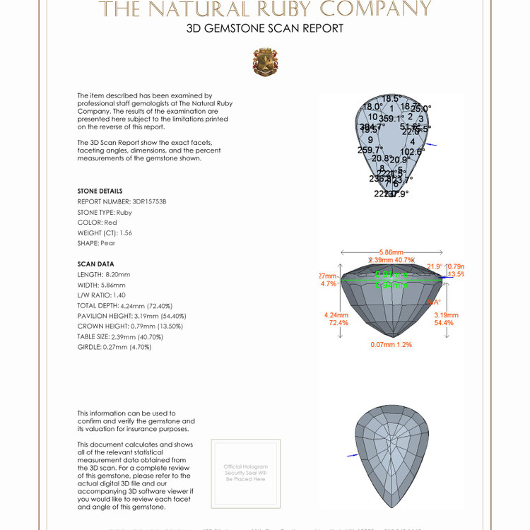 1.56 Ct. Ruby from Mozambique