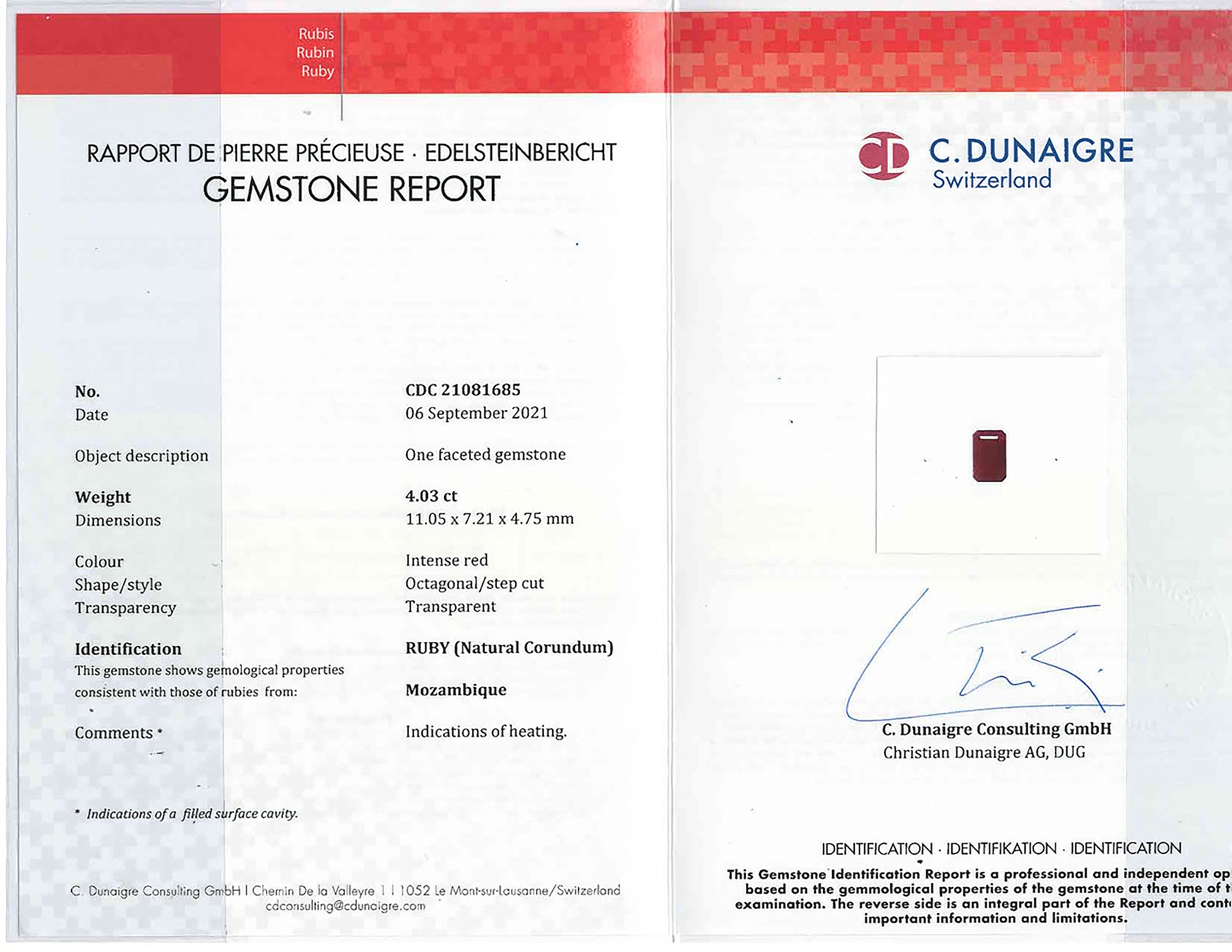 4.03 Ct. Ruby from Mozambique