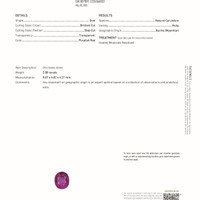 2.08 Ct. Purplish Red Ruby from Burma (Myanmar) Scan Report