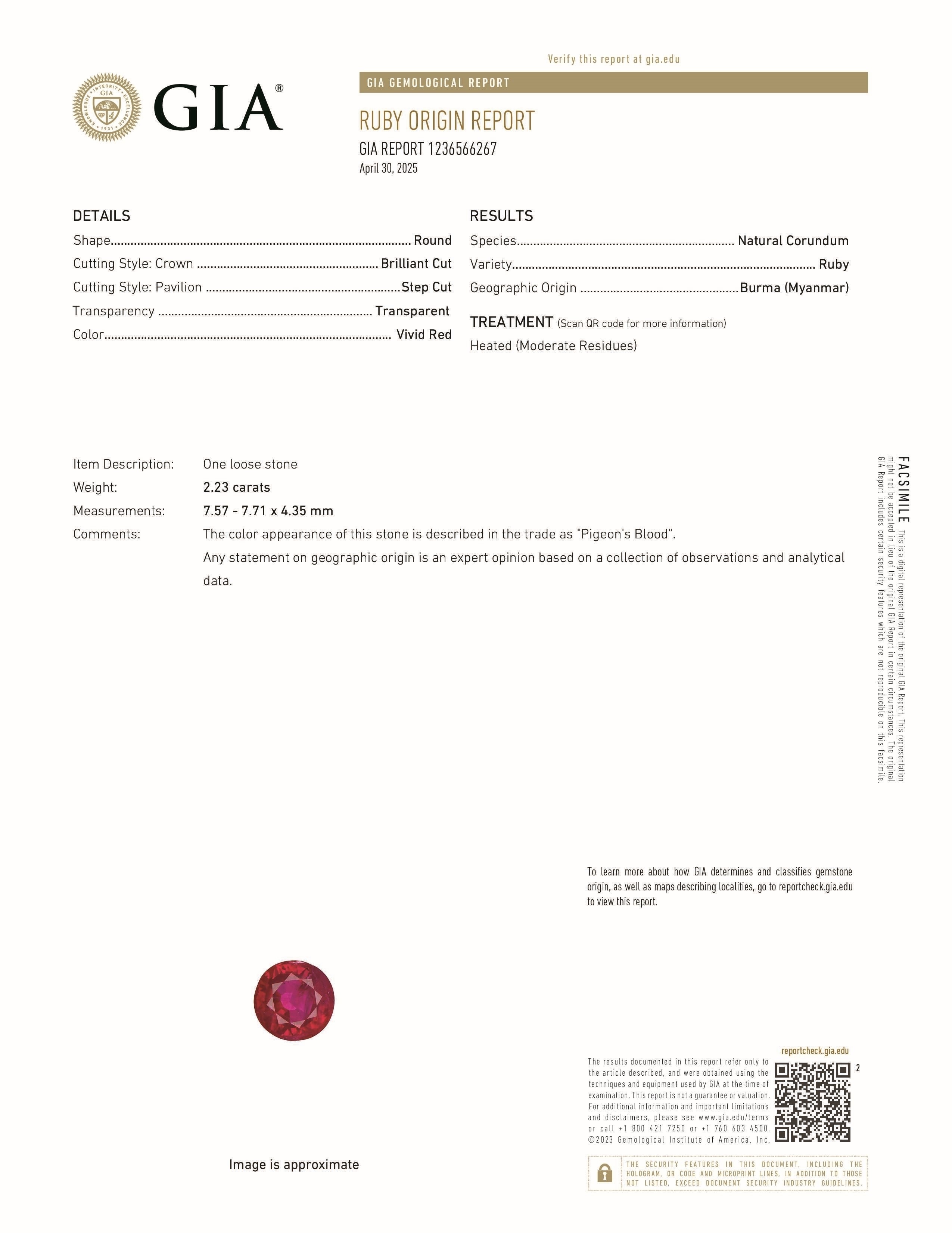 2.23 Ct. Ruby from Burma (Myanmar)