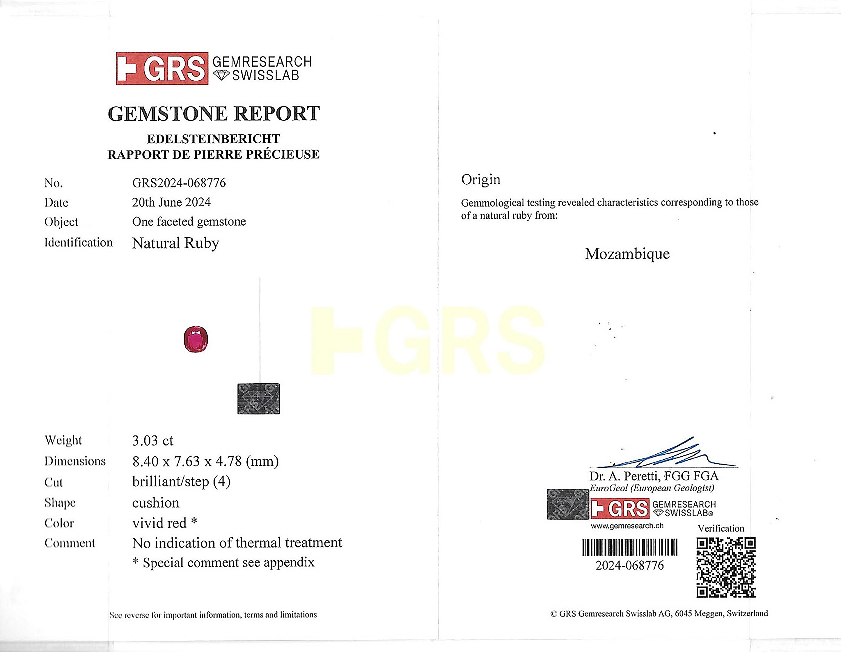 3.03 Ct. Ruby from Mozambique