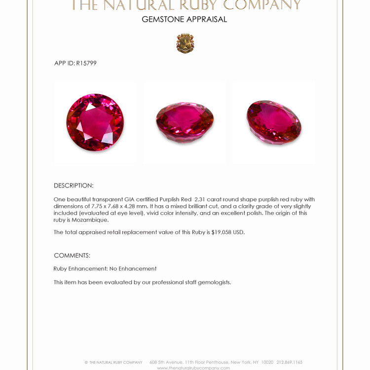 2.31 Ct. Ruby from Mozambique