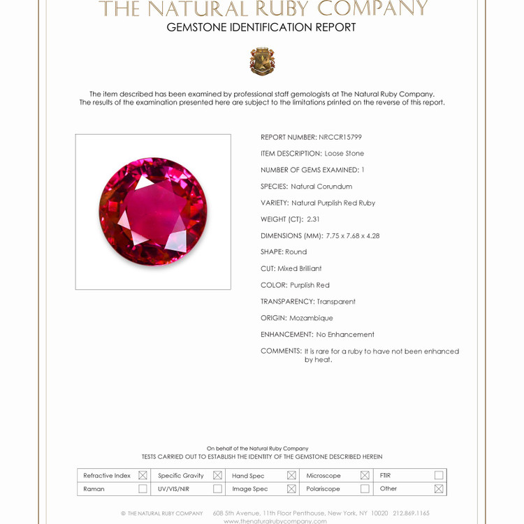 2.31 Ct. Ruby from Mozambique