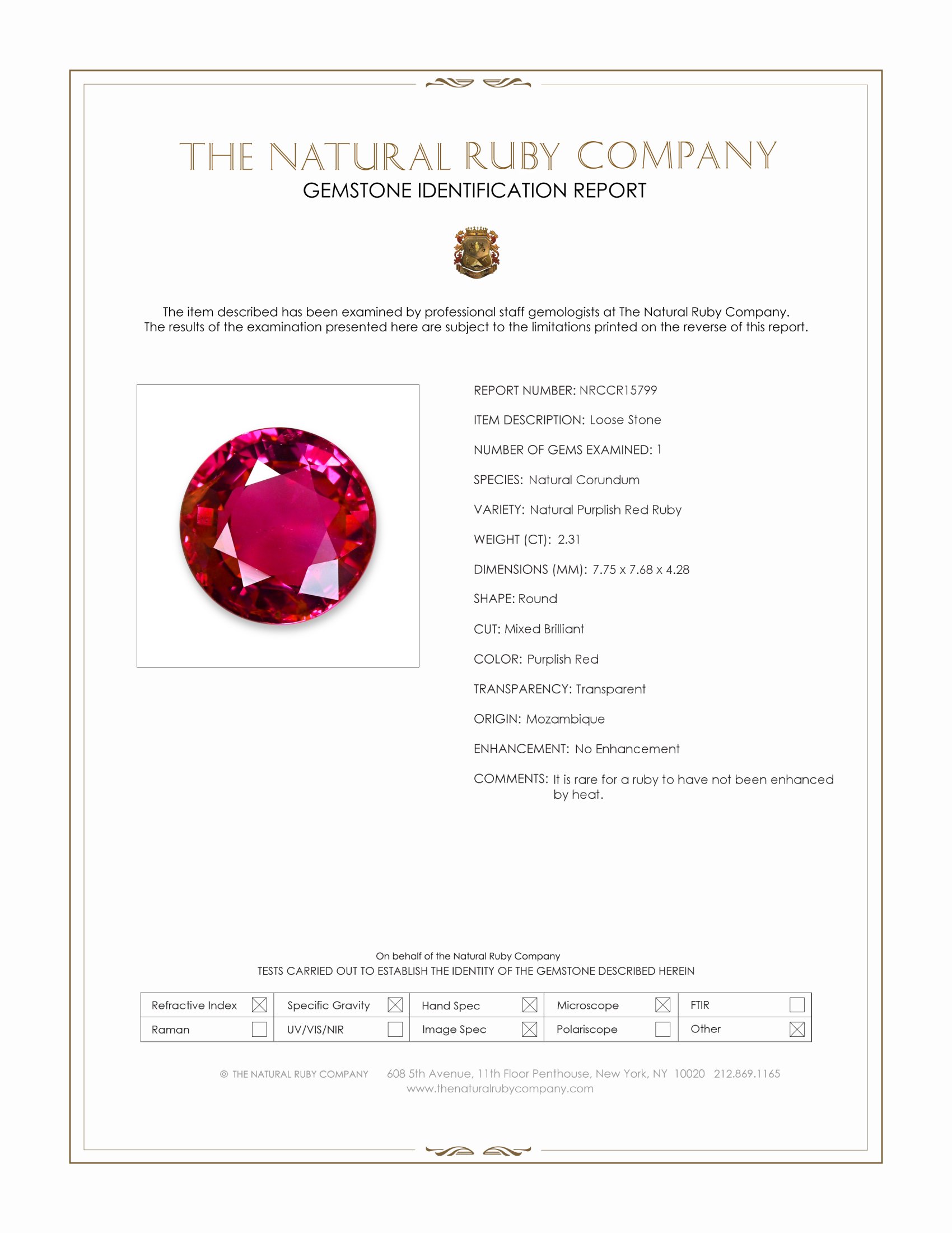 2.31 Ct. Ruby from Mozambique