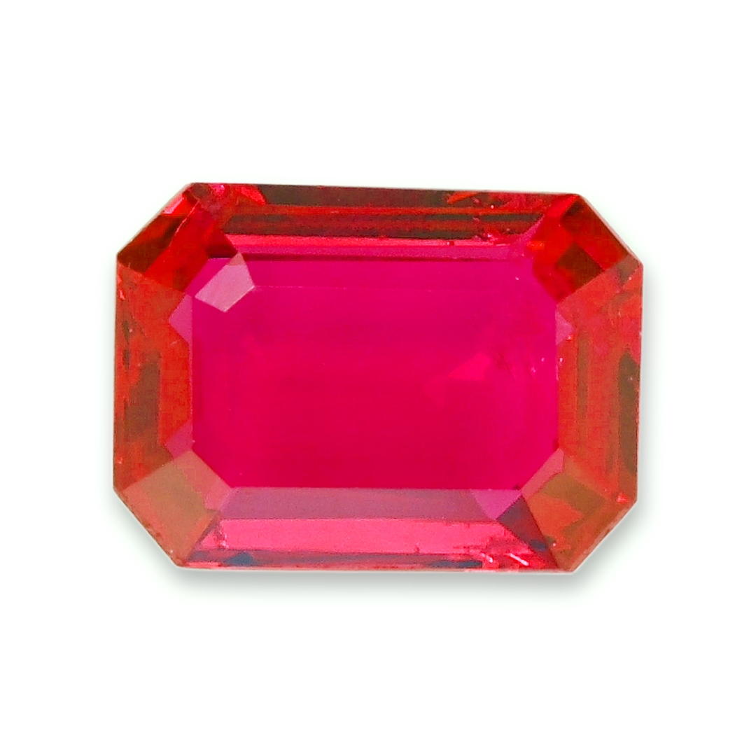 Loose Pinkish Red Ruby - Emerald Cut 0.96 Ct. - #R15812 | The Loose Pinkish Red Ruby - Emerald Cut 0.96 Ct. - #R15812 | The