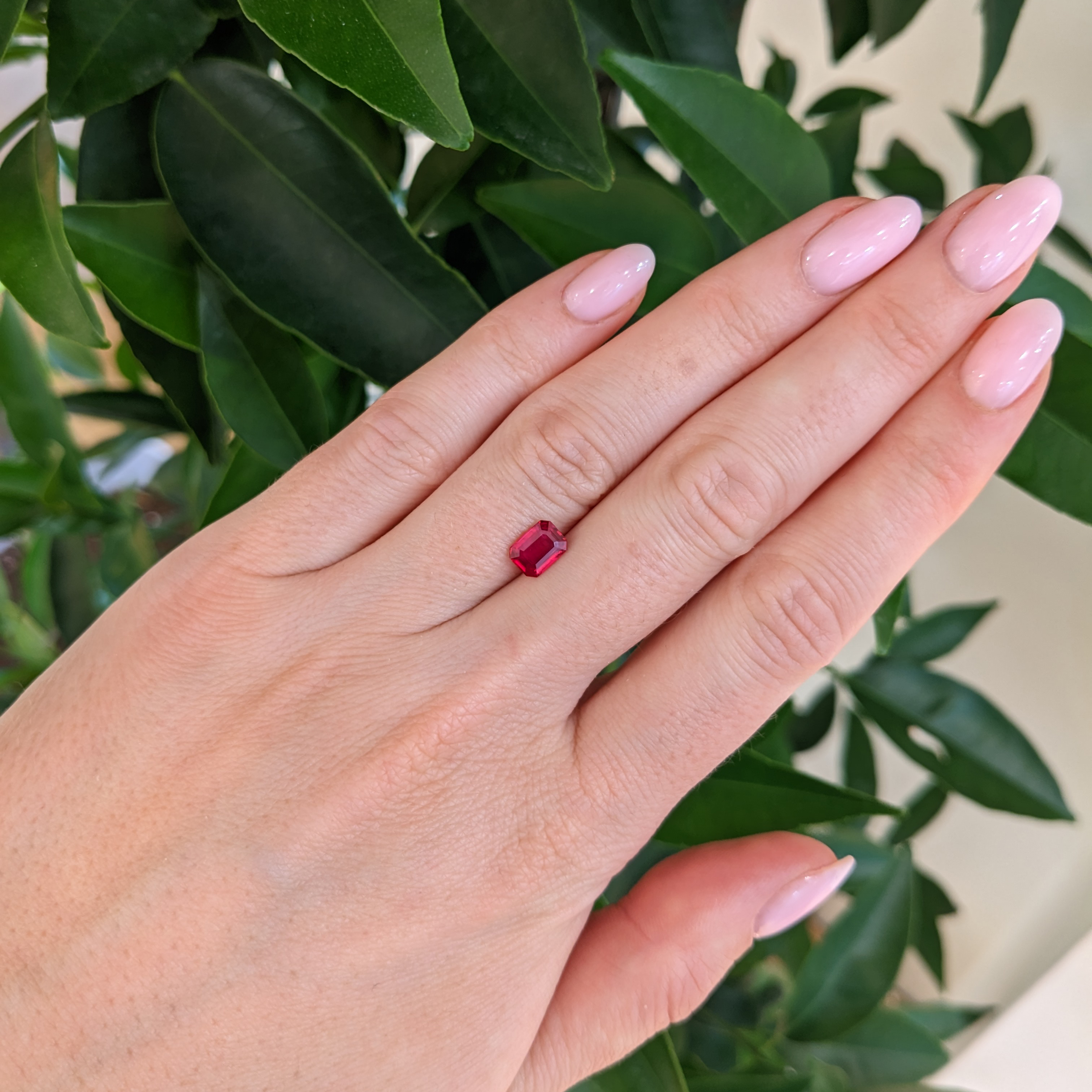 Loose Pinkish Red Ruby - Emerald Cut 0.96 Ct. - #R15812 | The