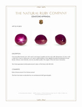 1.80 Ct. Purplish Red Star Ruby from Tanzania Appraisal