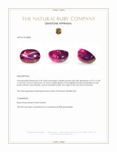3.49 Ct. Purplish Red Star Ruby from Tanzania Appraisal