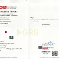 1.47 Ct. Ruby from Mozambique Scan Report