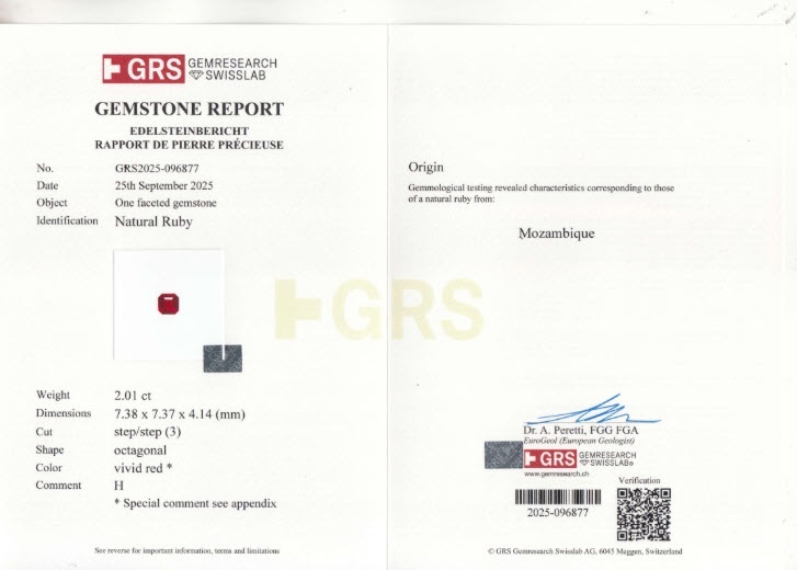 2.01 Ct. Ruby from Mozambique