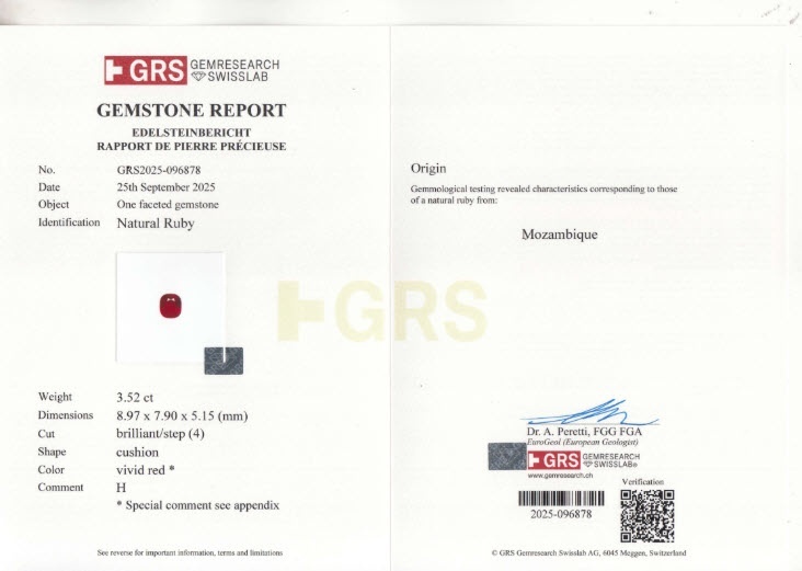 3.52 Ct. Ruby from Mozambique