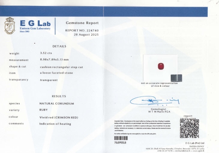 3.52 Ct. Ruby from Mozambique