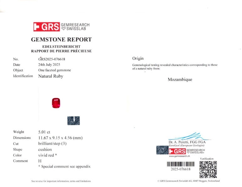 5.01 Ct. Ruby from Mozambique