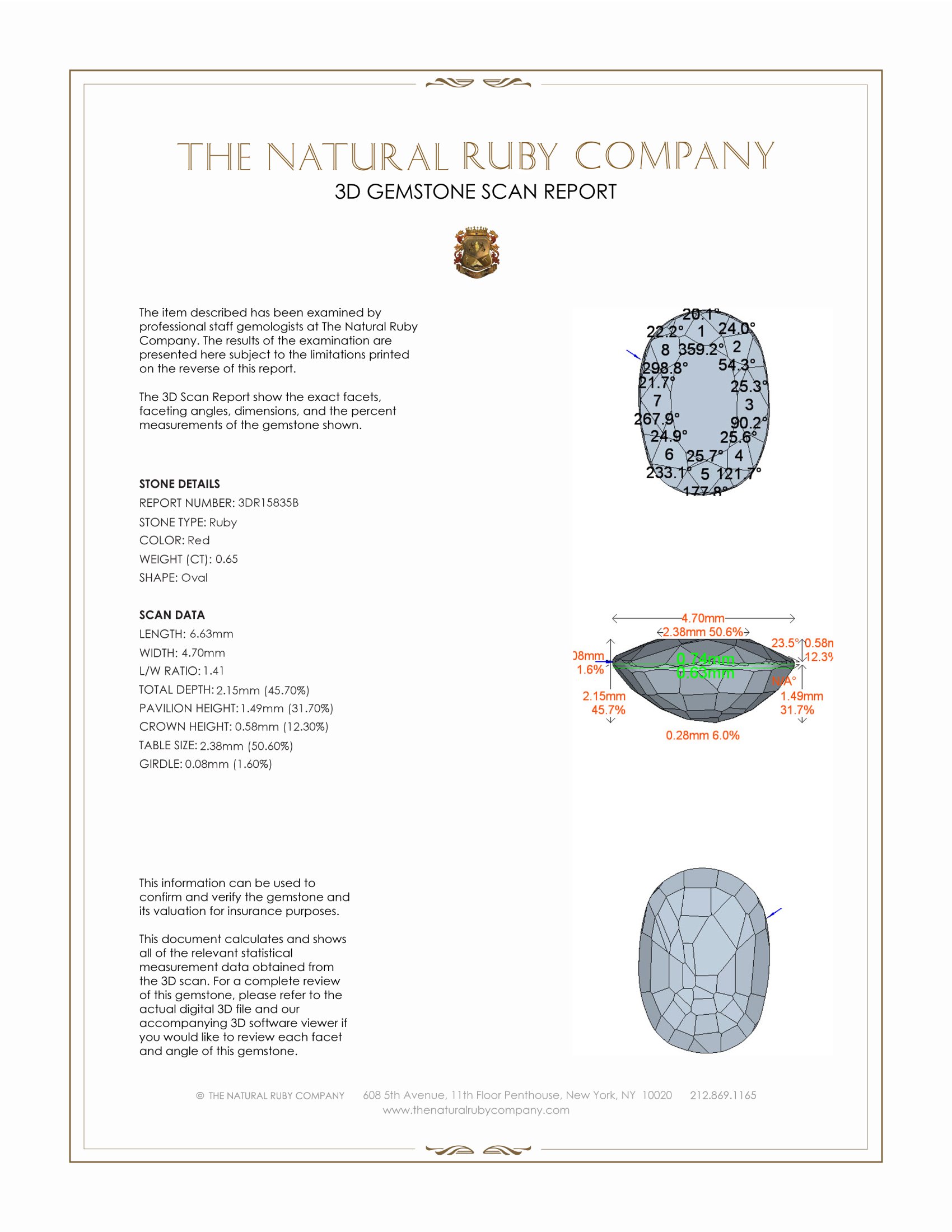 0.65 Ct. Ruby from Ceylon (Sri Lanka)