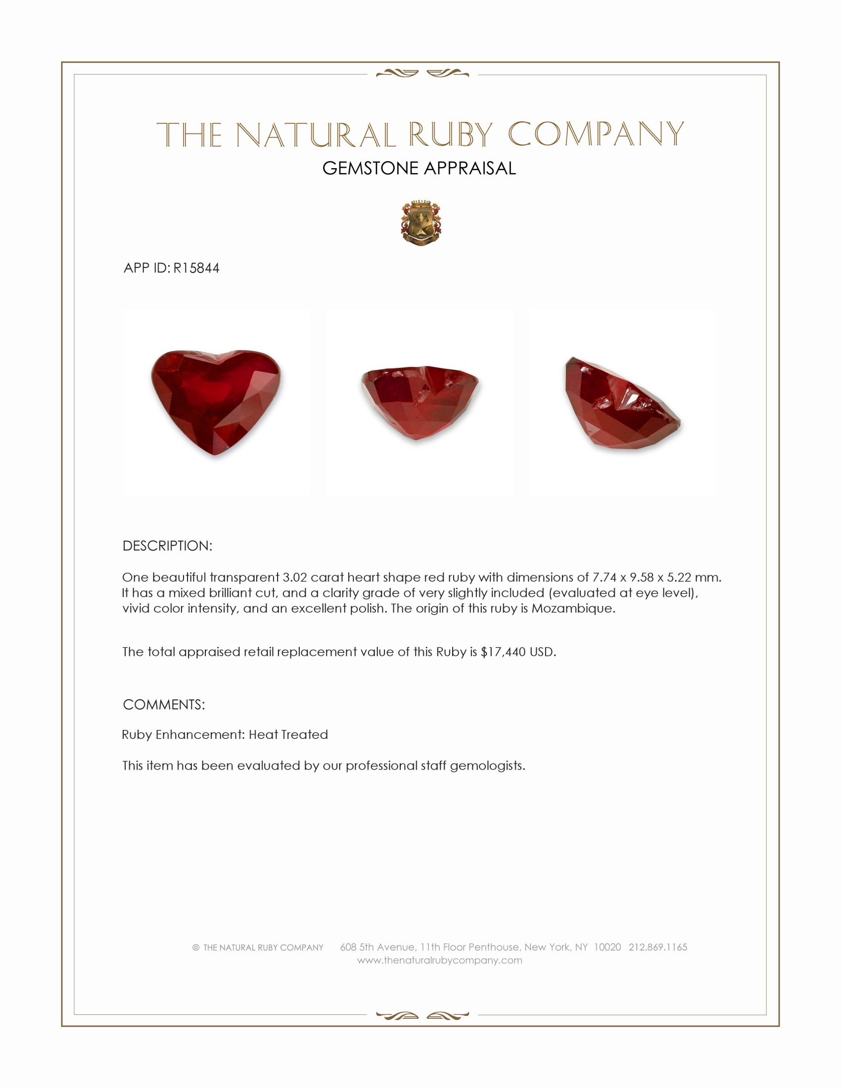 3.02 Ct. Ruby from Mozambique