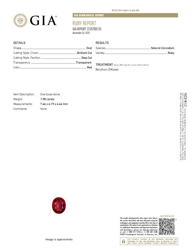 1.98 Ct. Ruby from Mozambique