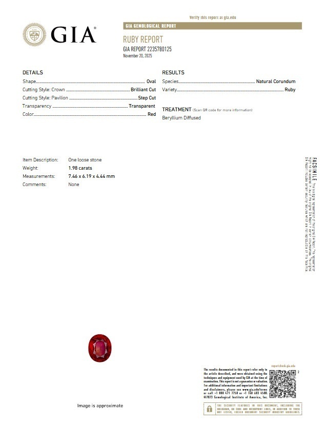 1.98 Ct. Ruby from Mozambique