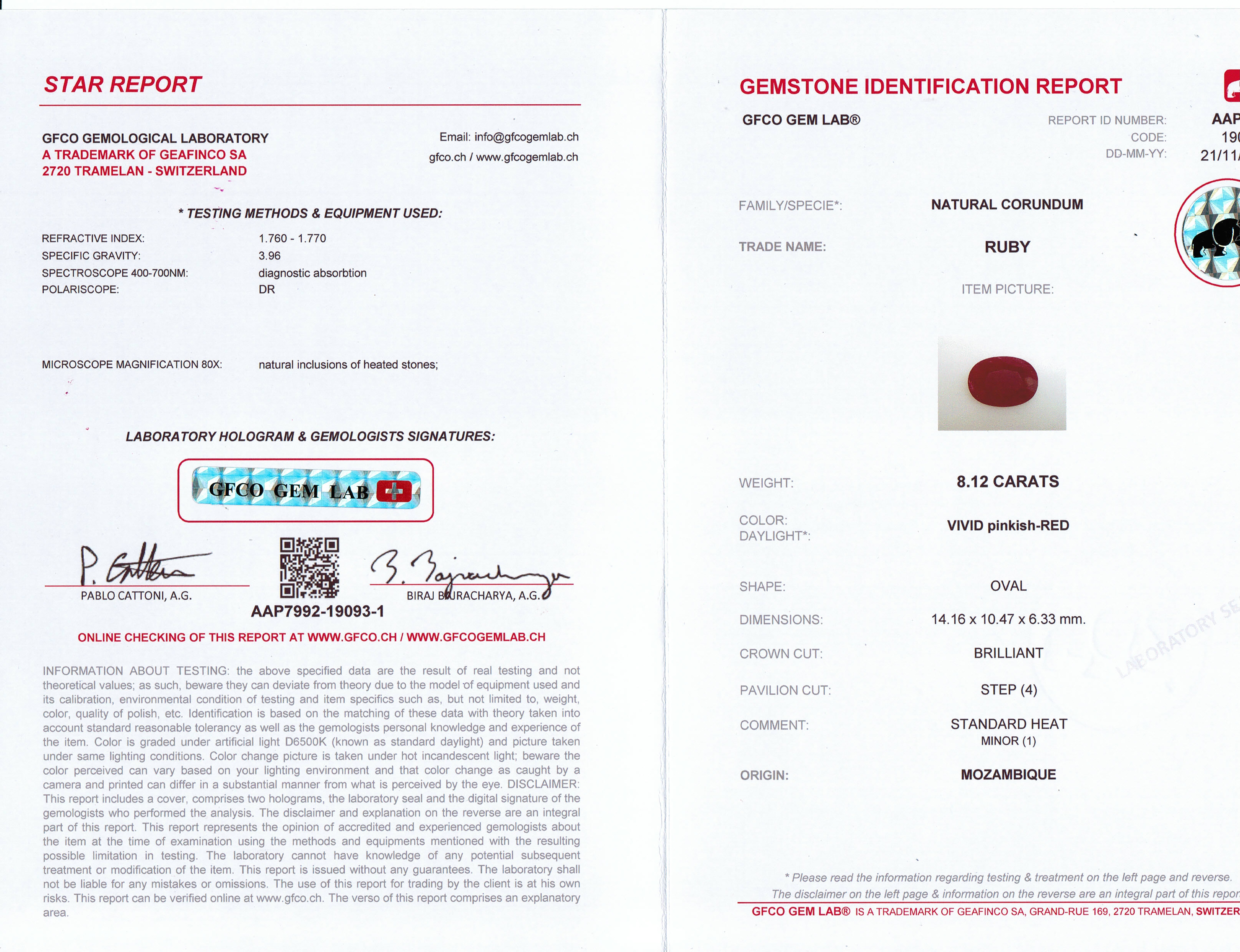 8.12 Ct. Ruby from Mozambique