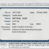 3.41 Ct. Ruby from Mozambique Scan Report