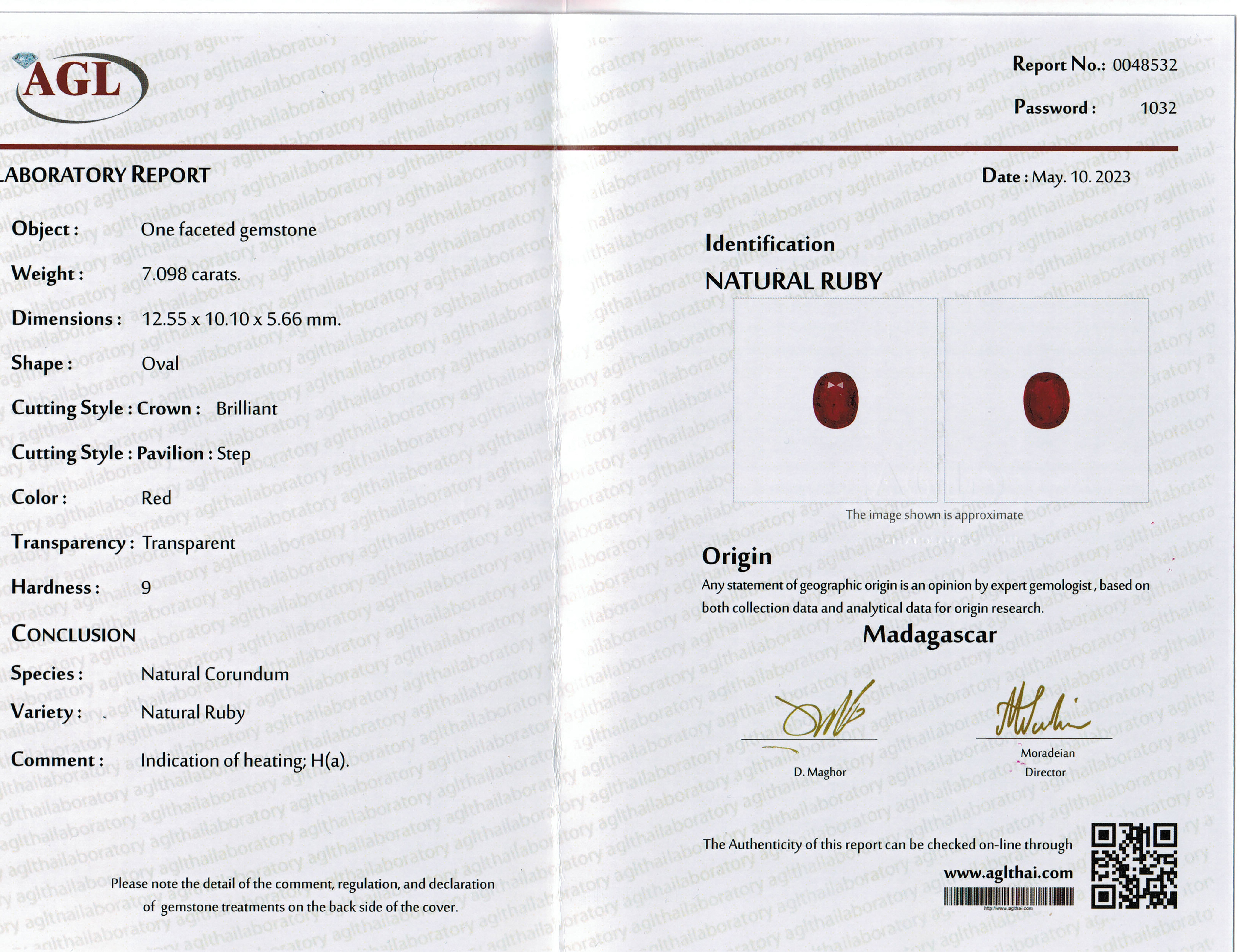 7.09 Ct. Ruby from Mozambique