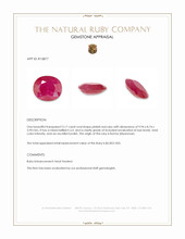 3.17 Ct. Pinkish Red Ruby from Burma (Myanmar) Appraisal