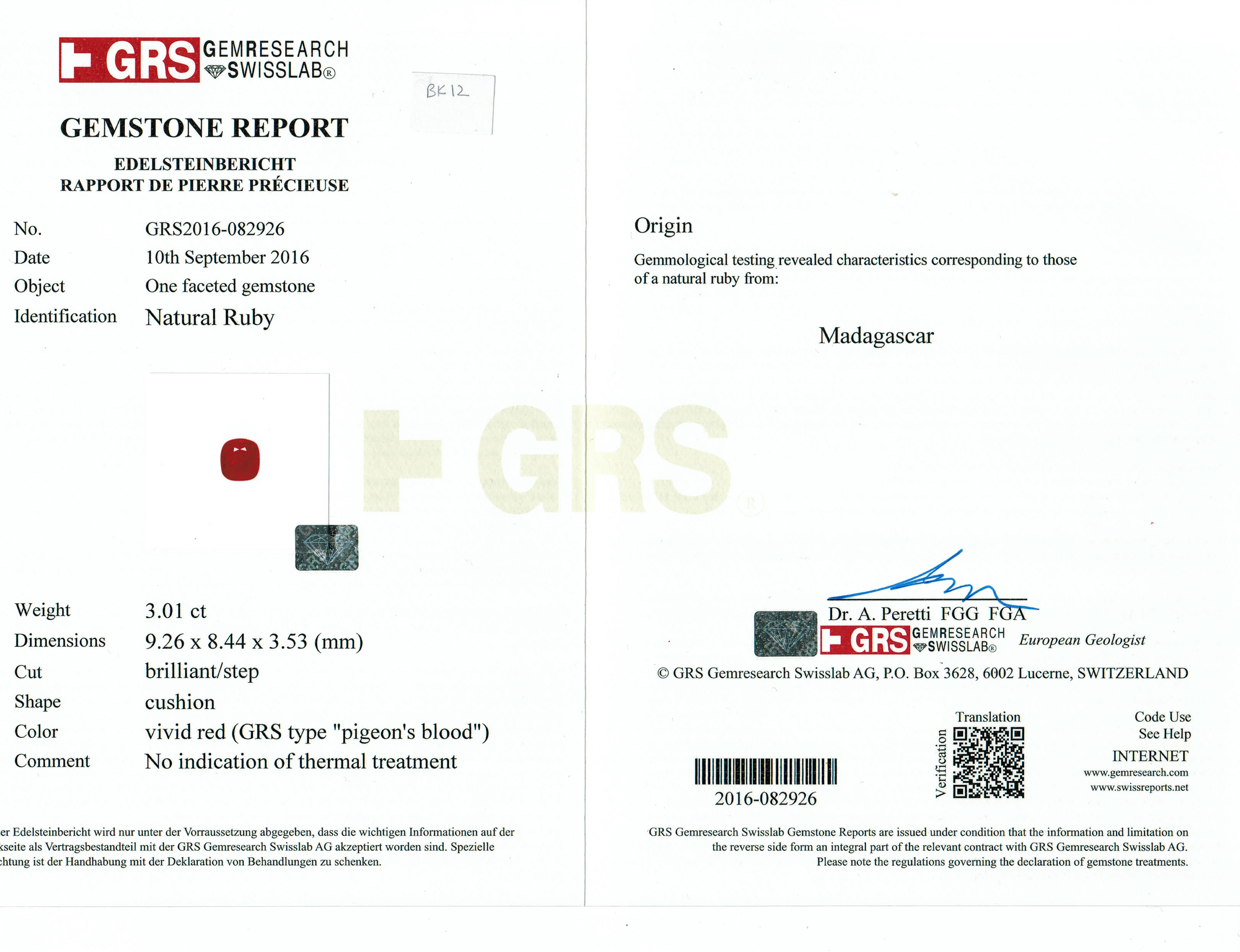 3.01 Ct. Ruby from Mozambique