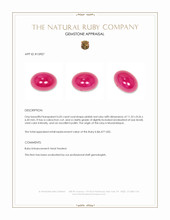 6.05 Ct. Pinkish Red Cabochon Ruby from Mozambique Appraisal