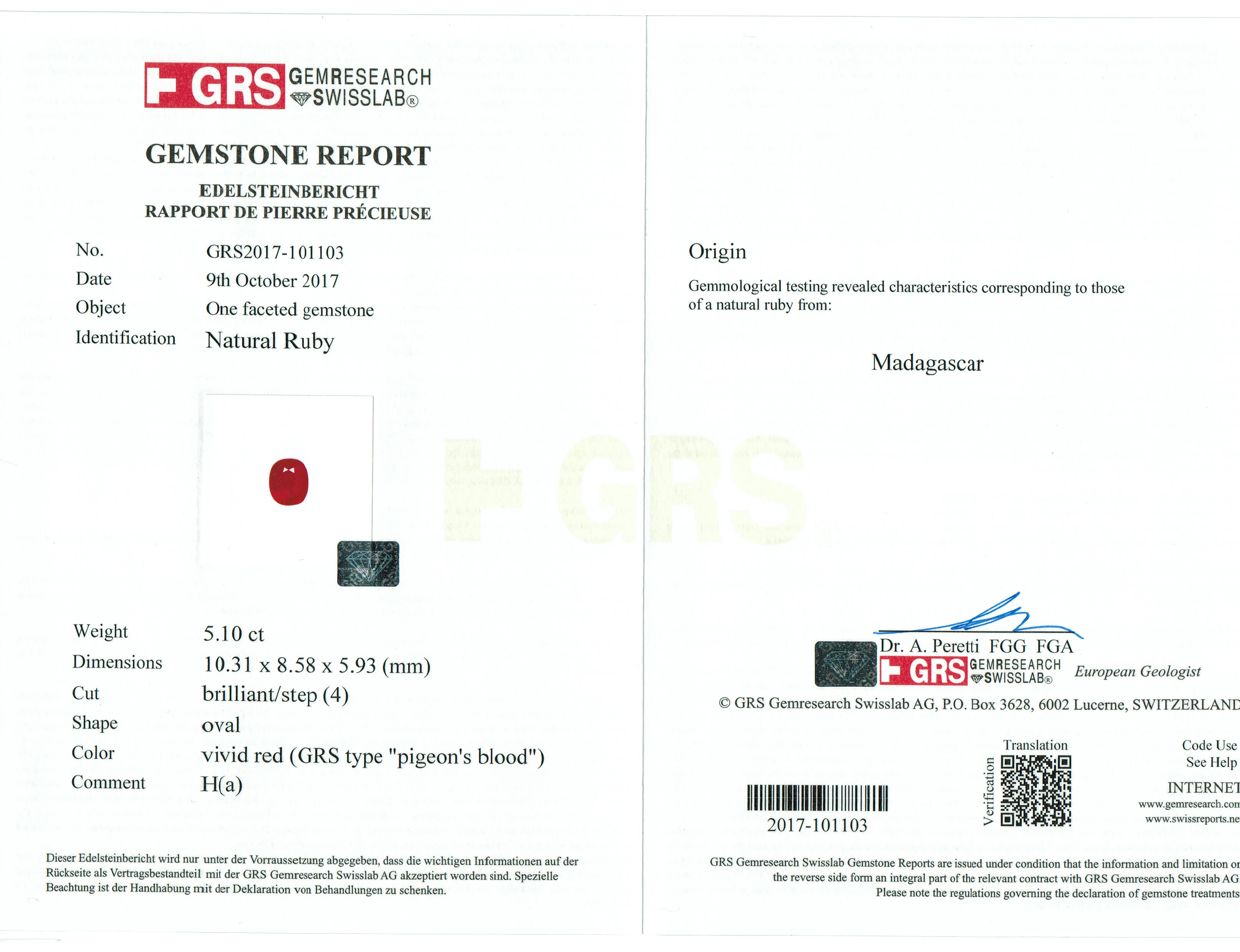 5.10 Ct. Ruby from Mozambique