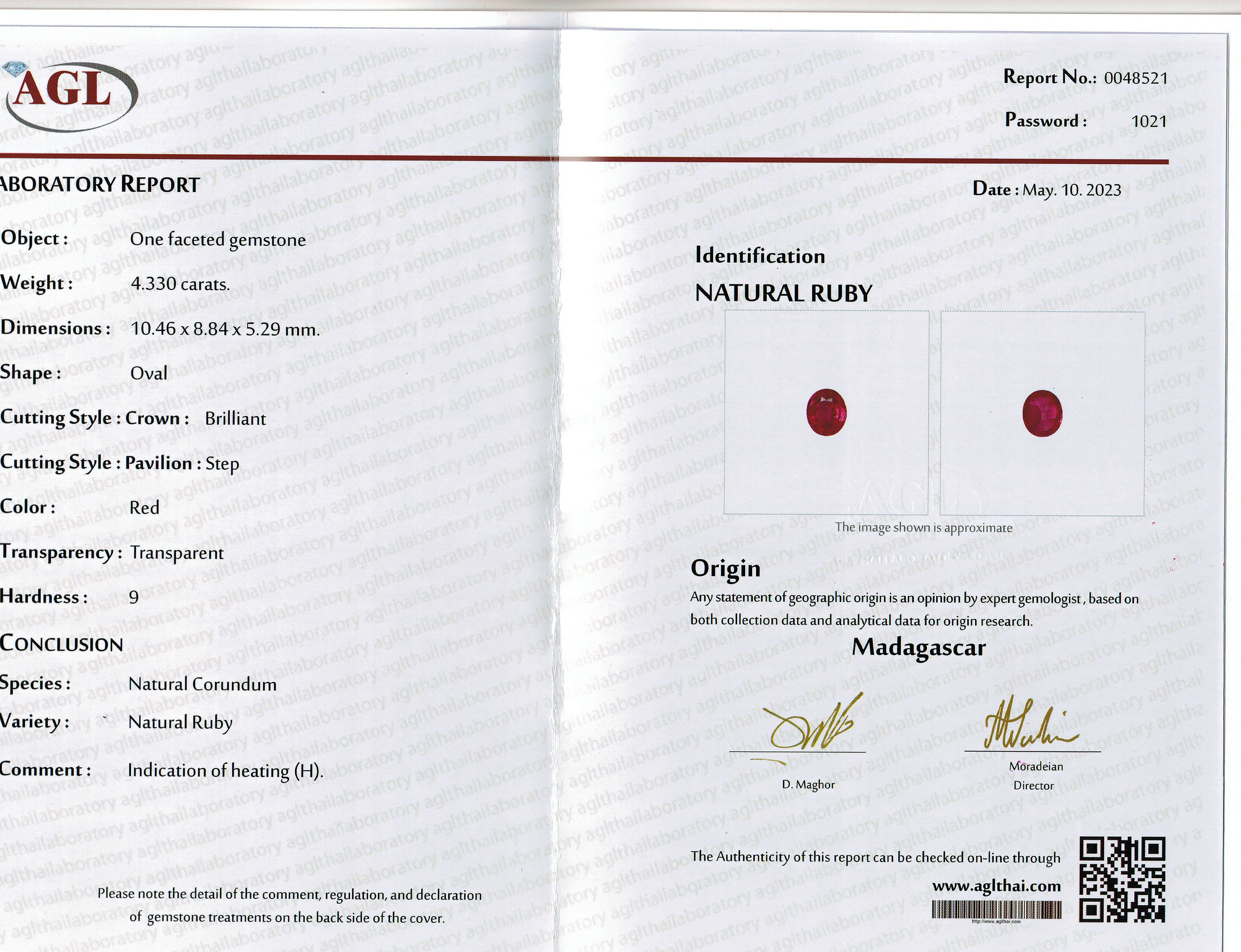 4.33 Ct. Ruby from Mozambique