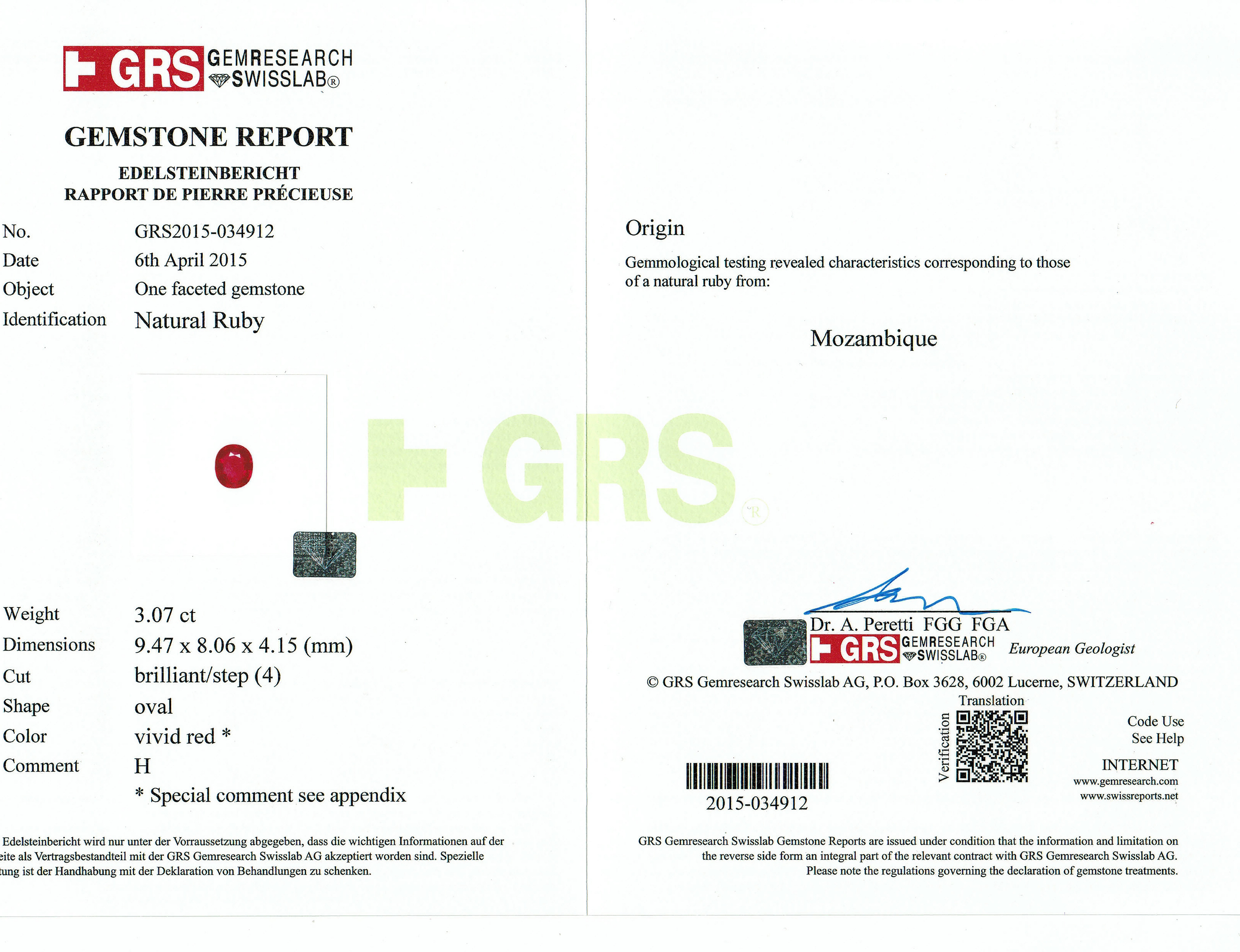 3.07 Ct. Ruby from Mozambique