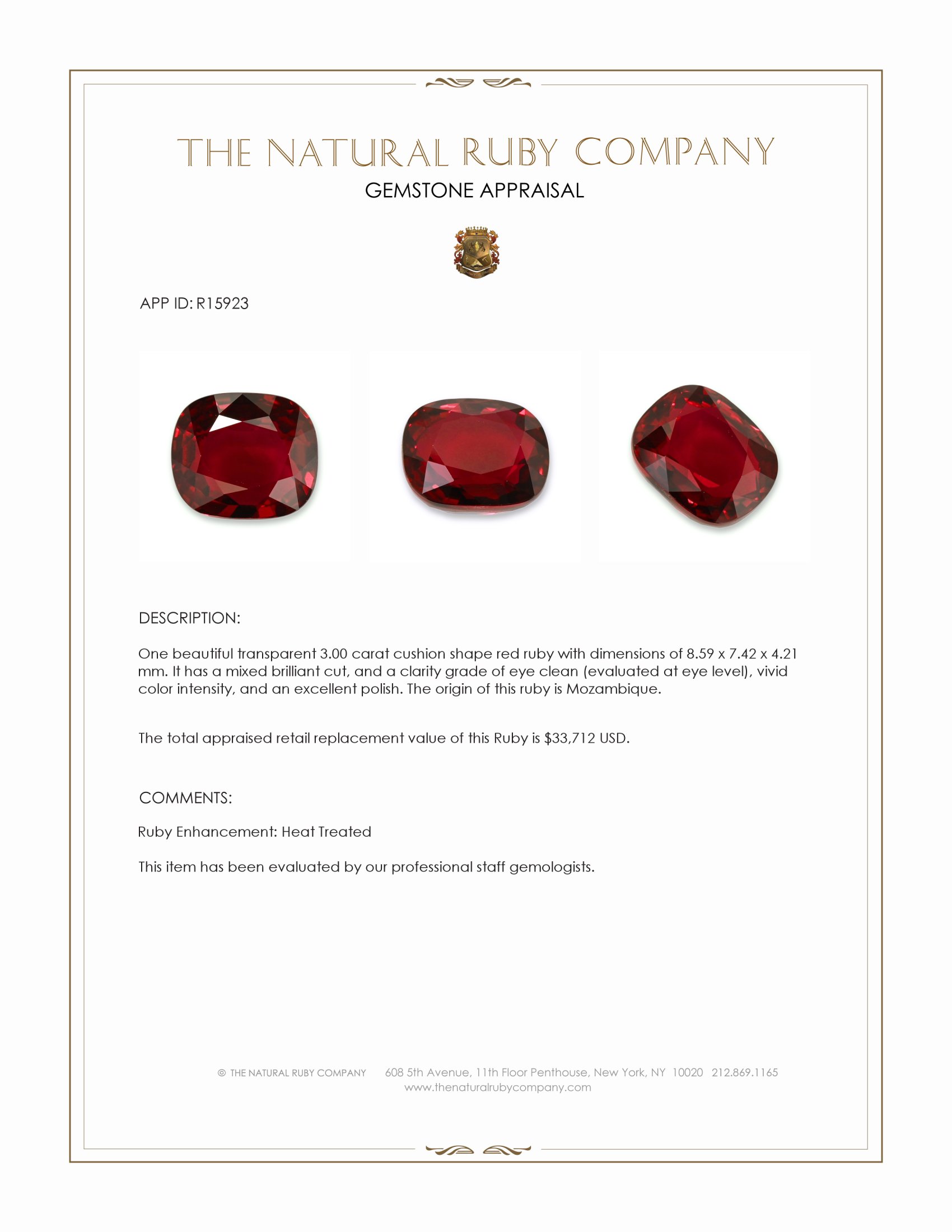 3.00 Ct. Ruby from Mozambique
