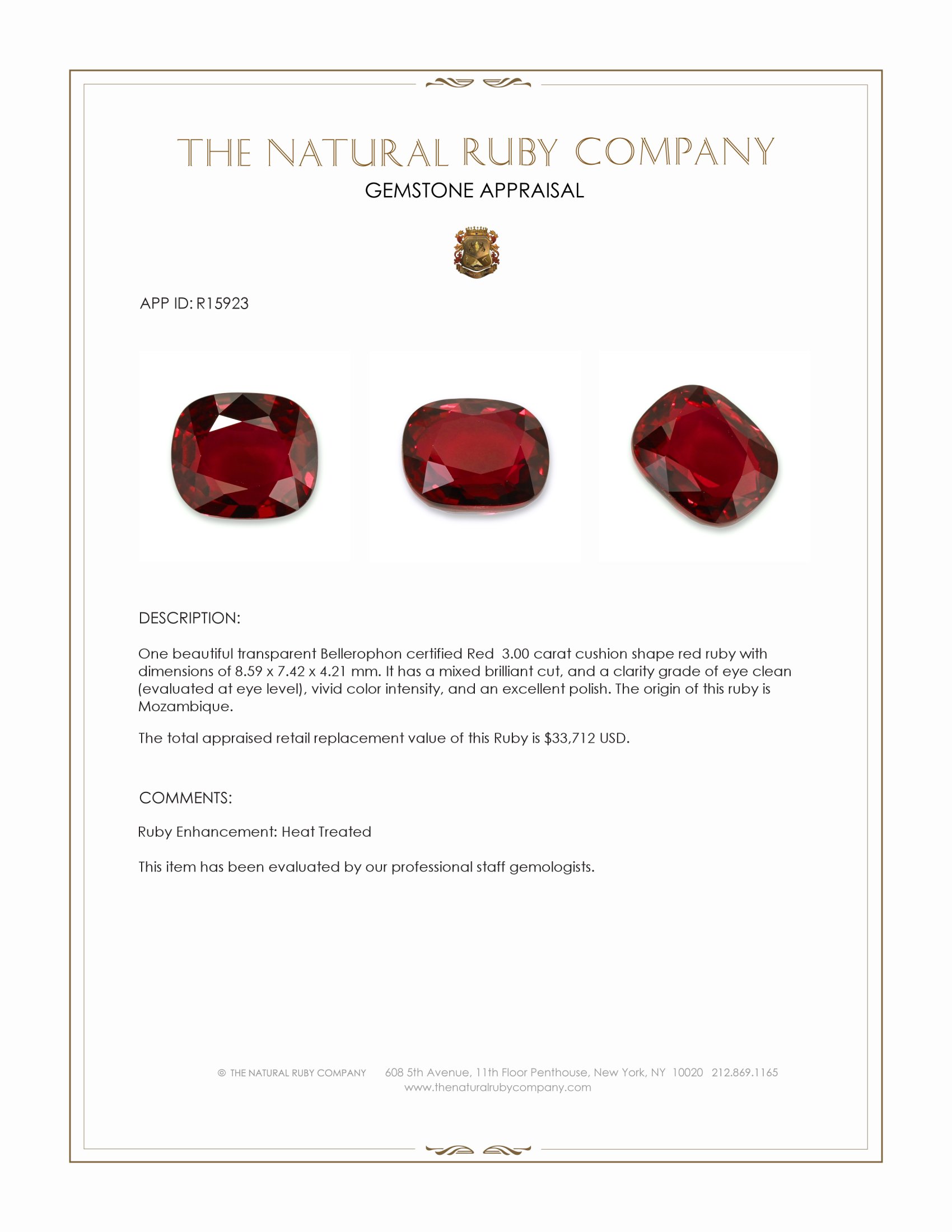 3.00 Ct. Ruby from Mozambique