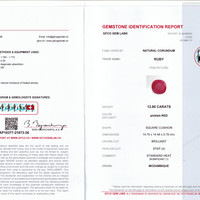 12.80 Ct. Ruby from Mozambique Scan Report