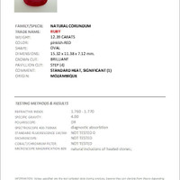 12.39 Ct. Pinkish Red Ruby from Mozambique Scan Report