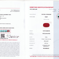 10.79 Ct. Pinkish Red Ruby from Mozambique Scan Report