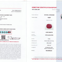 6.09 Ct. Pinkish Red Ruby from Mozambique Scan Report