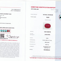 5.49 Ct. Pinkish Red Ruby from Mozambique Scan Report