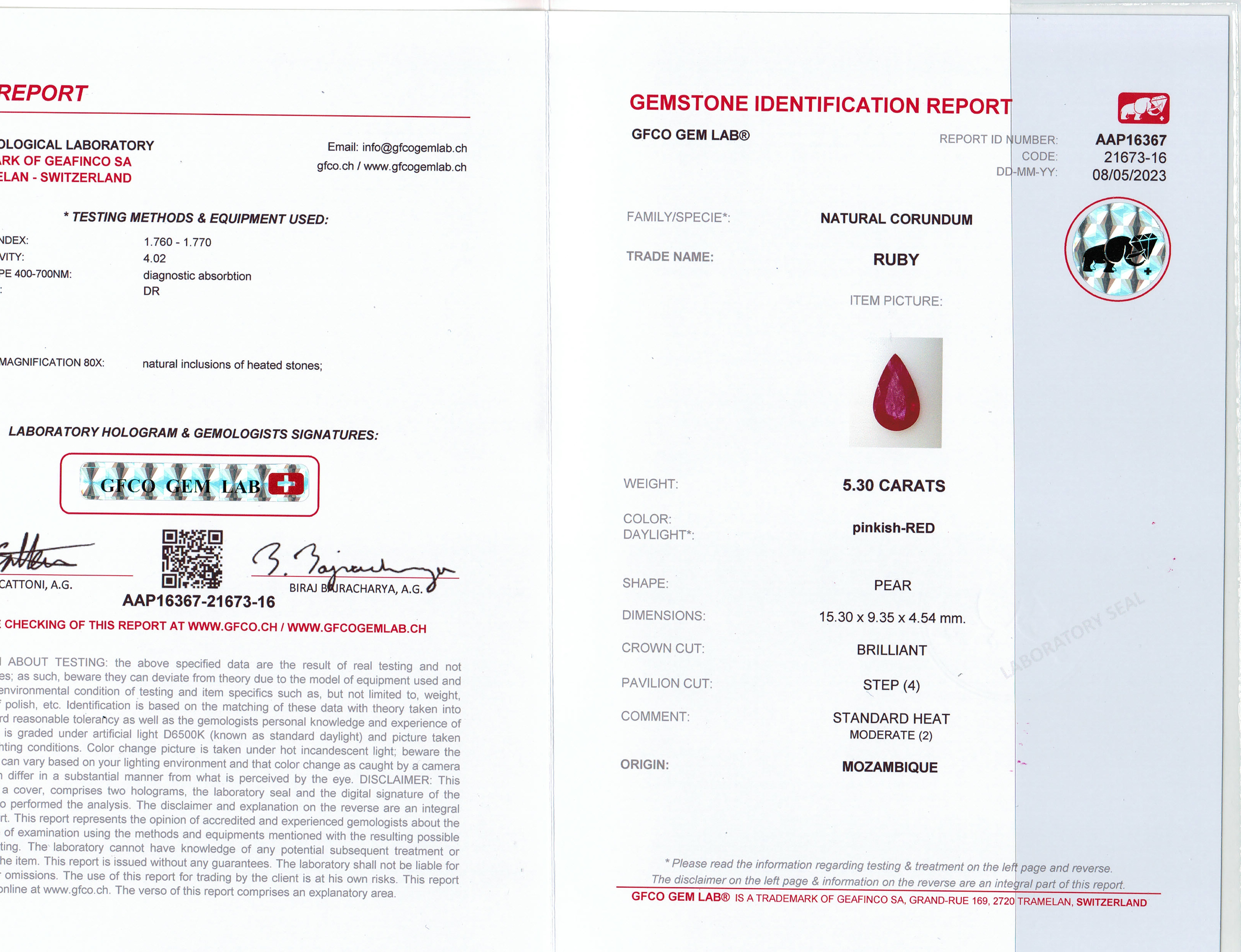 5.30 Ct. Ruby from Mozambique